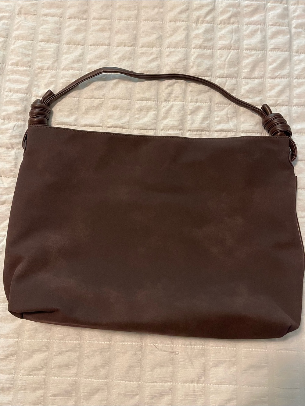 Everyday Chocolate Brown Shoulder Bag with Knotted Strap